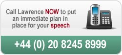 Call us to discuss your speech or presentation on 020 8245 8999