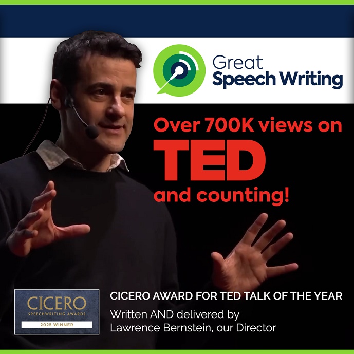 Cicero Ted image Lawrence Bernstein delivering TED talk